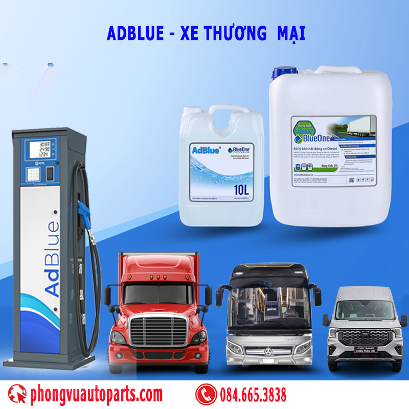 Adblue xe thương mại, Adblue xe tải, Adblue xe buýt, Abblue xe 16 chỗ, Abblue xe Ford Transit