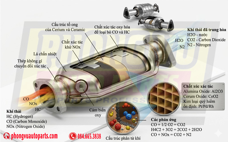 Bộ xúc tác khí thải - Catalytic Converter - Bầu khí thải