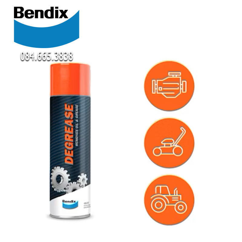 BendixcDegrease – Removes Oil & Grease  chất tẩy dầu mỡ chuyên dụng giúp loại bỏ dầu, mỡ và các chất bẩn khác trên các bộ phận ô tô