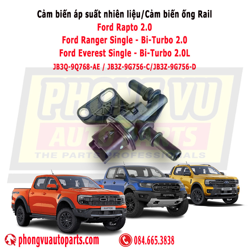 Cảm biến áp suất nhiên liệu - Cảm biến ống rail Ford Raptor Ford Everest 2.0 Ford Rager 2.0 JB3Q-9Q768-AE, JB3Z-9G756-C, JB3Z-9G756-D
