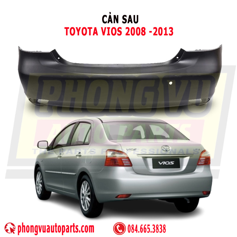Cản Sau (Ba Đờ Sốc Sau) Toyota Vios 2008-2013 (Mã Phụ Tùng: 521590D983)