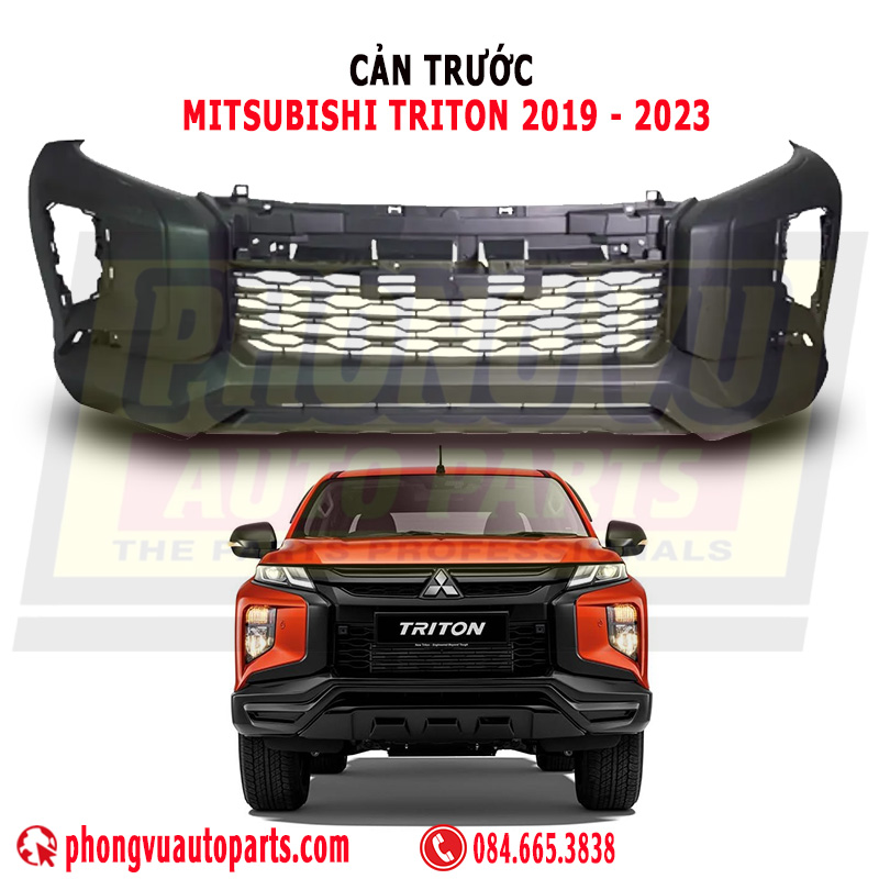 Cản Trước (Ba Đờ Sốc Trước) Mitsubishi Triton 2019-2023 (Mã Phụ Tùng: 6400J791, 6400HW140P)