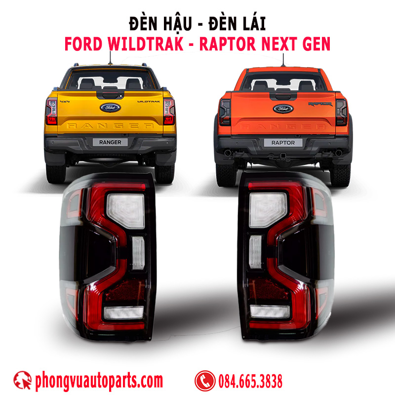 Đèn Hậu (Đèn Lái) Trái Phải Ford Ranger Wildtrak Next Genvà Ford Ranger Raptor Next Gen 2022, 2023, 2024, 2025 - N1WZ-13497-G, N1WZ-13496-G