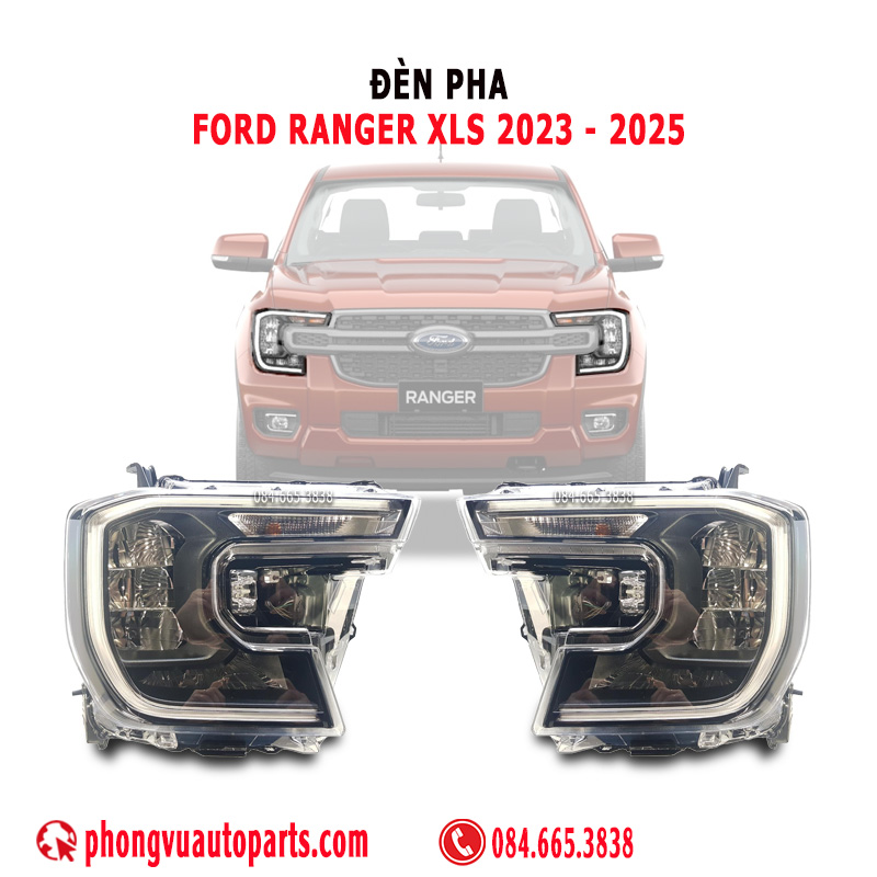 Đèn Pha Trái Phải Ford Ranger XLS 2023, 2024, 2025 - N1WZ13101G, N1WZ13100G, N1WZ13101C, N1WZ13100C