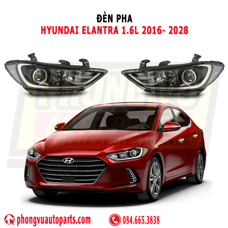 Đèn Pha Hyundai Elantra 1.6L 2016-2018 Mã 92102F2110, 92101F2110