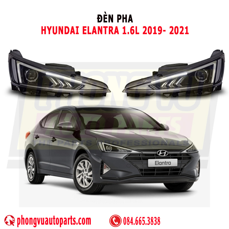 Đèn Pha Hyundai Elantra 1.6L 2019-2021 Mã 92101F2600, 92102F2600