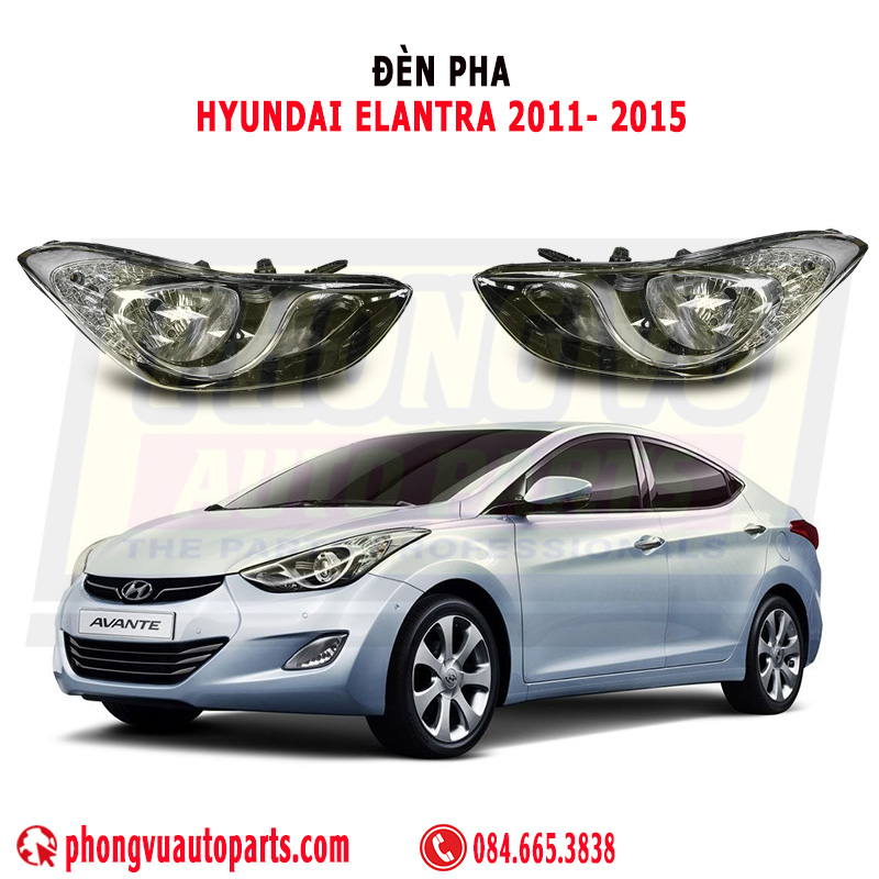 Đèn Pha Hyundai Elantra 2011-2015: Mã Phụ Tùng 921013X010, 921023X010