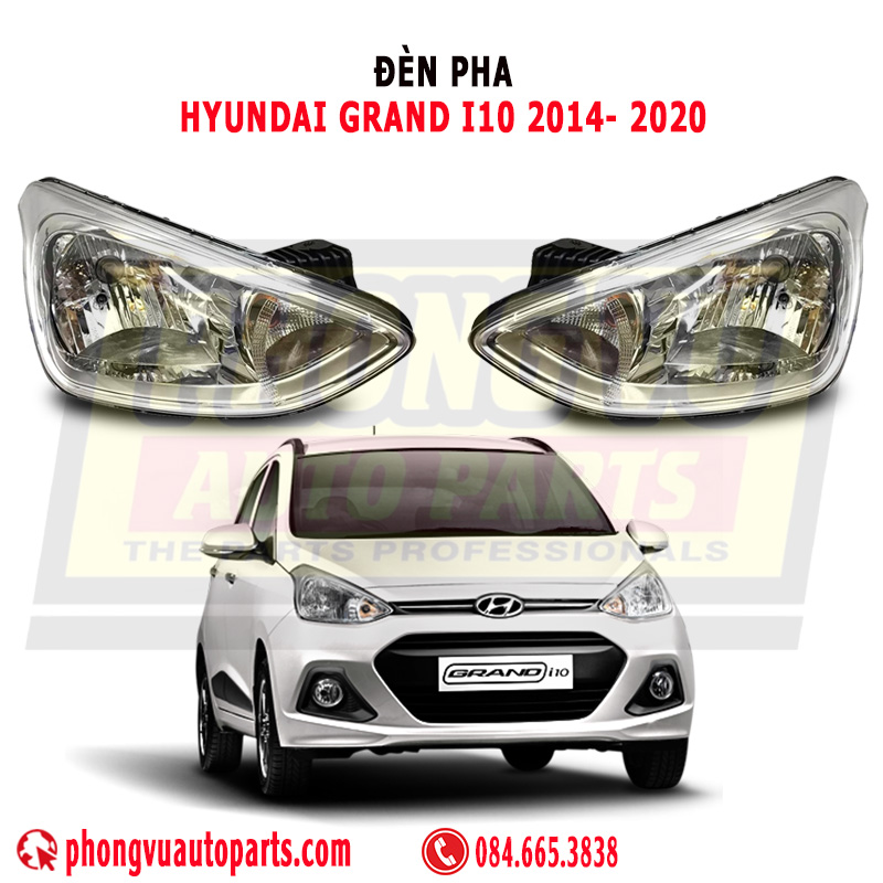 Đèn Pha Hyundai Grand i10 2014-2020 Mã 92101B4040, 92102B4040