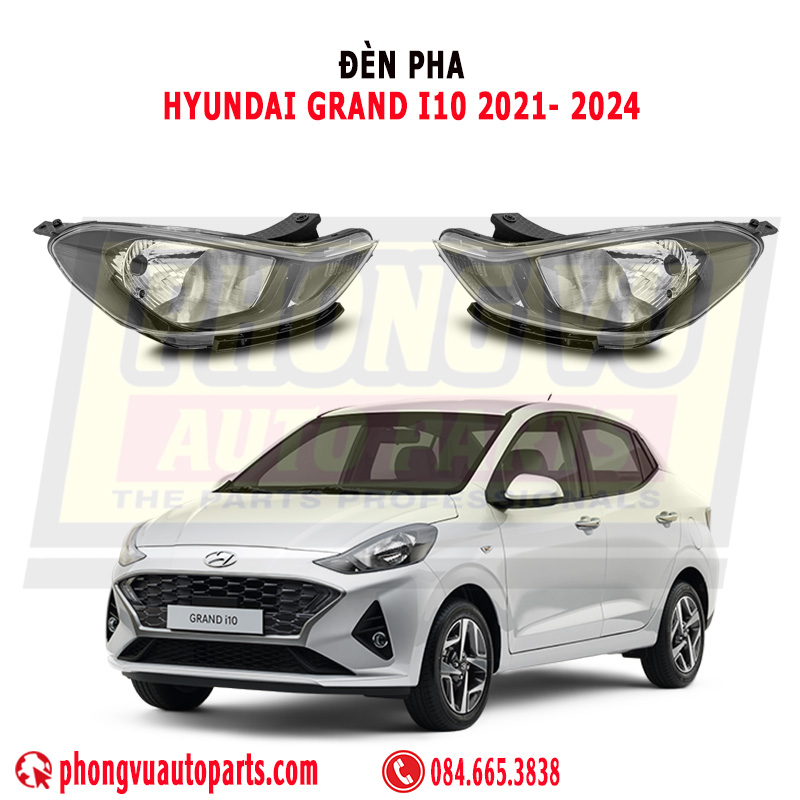 Đèn Pha Hyundai Grand i10 2021-2024 Mã 92102K6000, 92101K6000