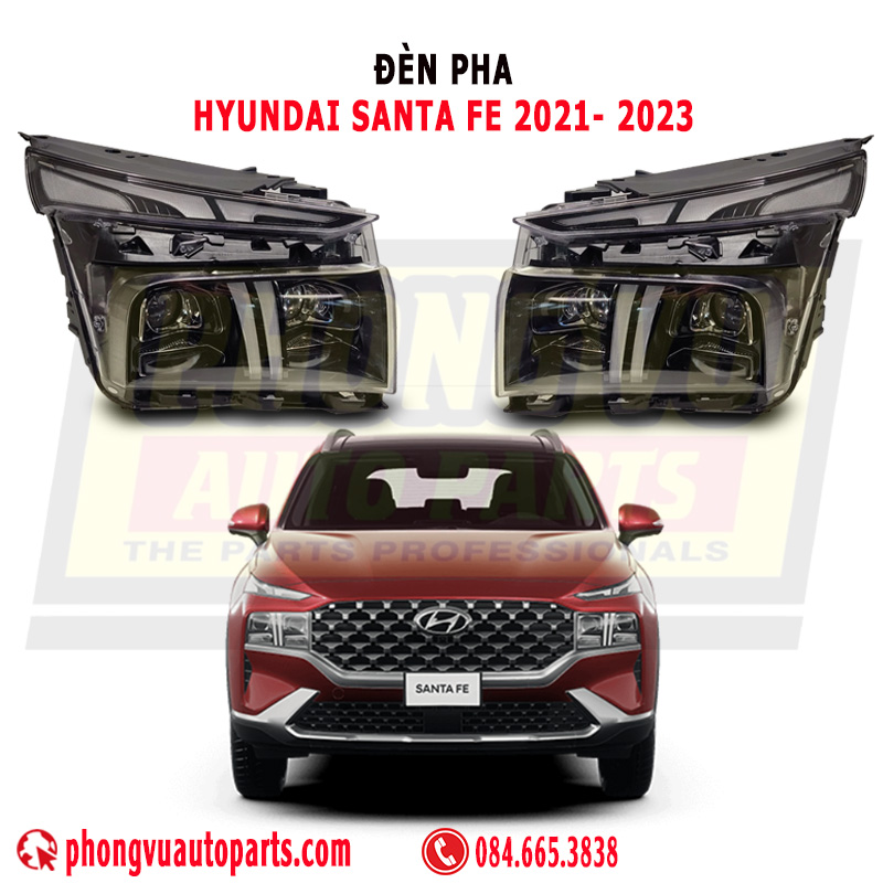 Đèn Pha Hyundai Santa Fe 2021-2023: Mã Phụ Tùng 92101S1600, 92102S1600 - Đèn Bi-LED Chính Hãng Cho Phiên Bản 2.2L Xăng, 2.2L Dầu, 2.2L Dầu Đặc Biệt, 2.2L Dầu Cao Cấp, 2.5L Xăng Đặc Biệt, 2.5L Xăng Cao Cấp