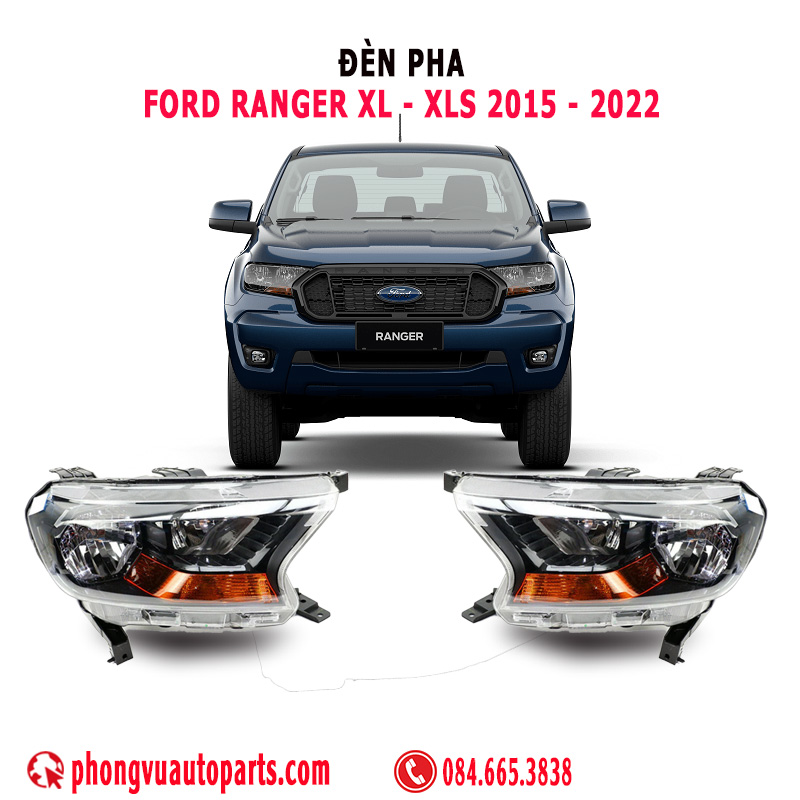 Đèn pha Ford Ranger XL, Ranger XLS 2015, 2016, 2017, 2018, 2019, 2020, 2021, 2022 - EB3Z13008EP, EB3Z13008EE