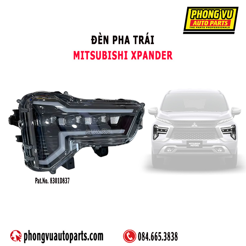 Mã 26010W230P: Đèn pha bên trái cho Mitsubishi Xpander Premium.