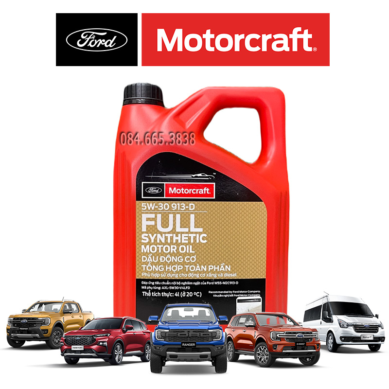 Dầu Nhớt Động Cơ Ford Motorcraft 5W30 FULLY SYNTHETIC 4L - Mã Sản Phẩm AXL-5W30-V4 LFD