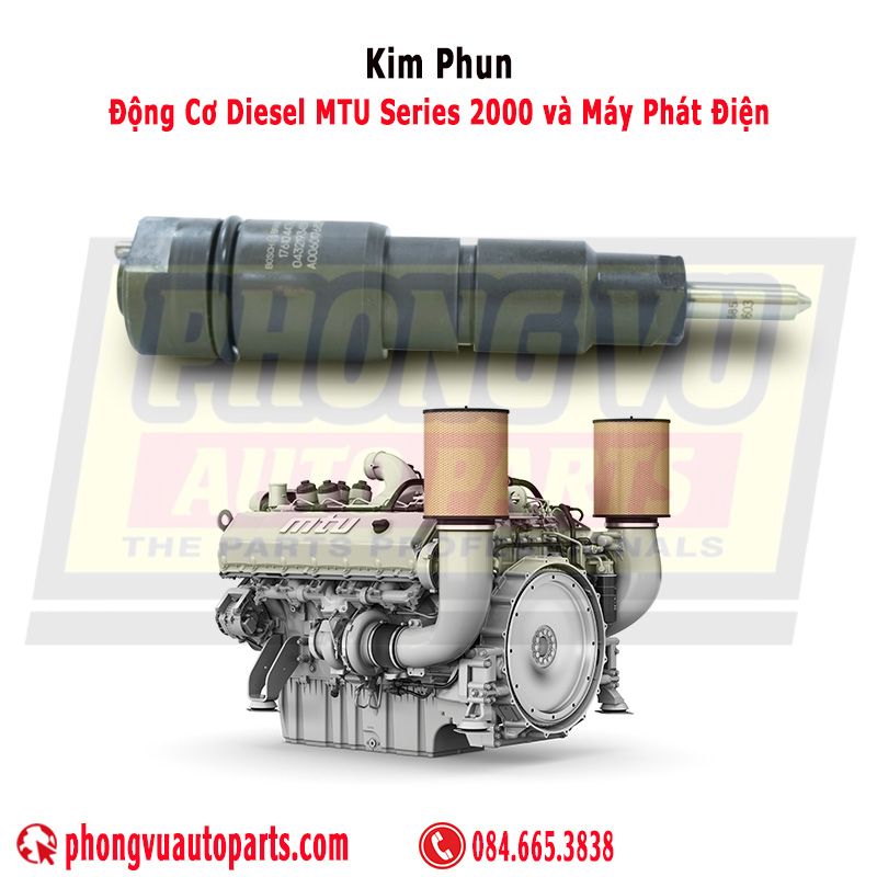 Kim Phun Bosch 0432191467 (OEM MTU 0010100851) Cho Động Cơ Diesel MTU Series 2000 và Máy Phát Điện