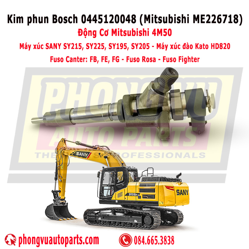 Kim Phun Máy SANY SY215 Xe Fuso Động Cơ 4M50 - Bosch 0445120048 ME226718 VAME226718