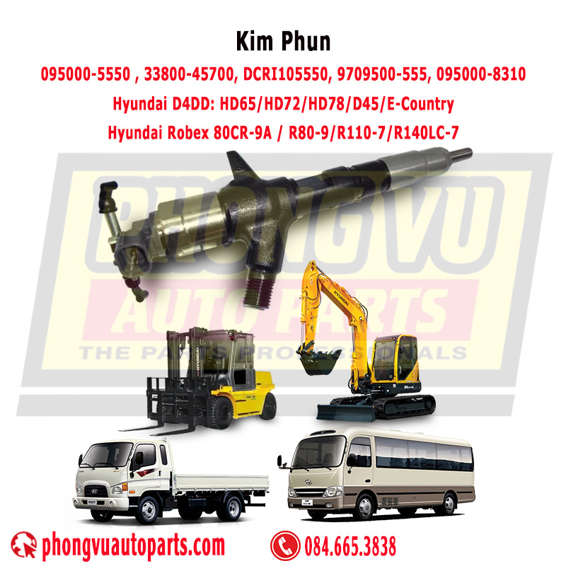 Kim Phun Hyundai D4DD Denso 095000-5550 33800-45700 Cho Mighty, County, HD78 3.9D