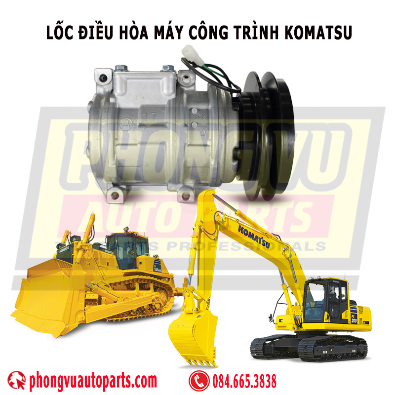 Máy Nén Điều Hòa Komatsu 20Y-979-3111 20Y-979-3110 - Komatsu PC230 PC240 PC250 PC270 PC290 PC340