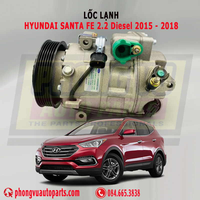 Lốc Lạnh (Lốc Điều Hòa) Hyundai Santa Fe 2.2 Diesel 2015-2018