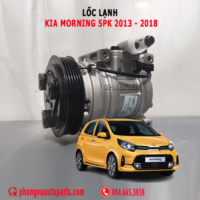 Lốc Lạnh (Lốc Điều Hòa) Kia Morning 5PK 2013, 2014, 2015, 2016, 2017,  2018 - Mã Phụ Tùng: 97701-1Y100