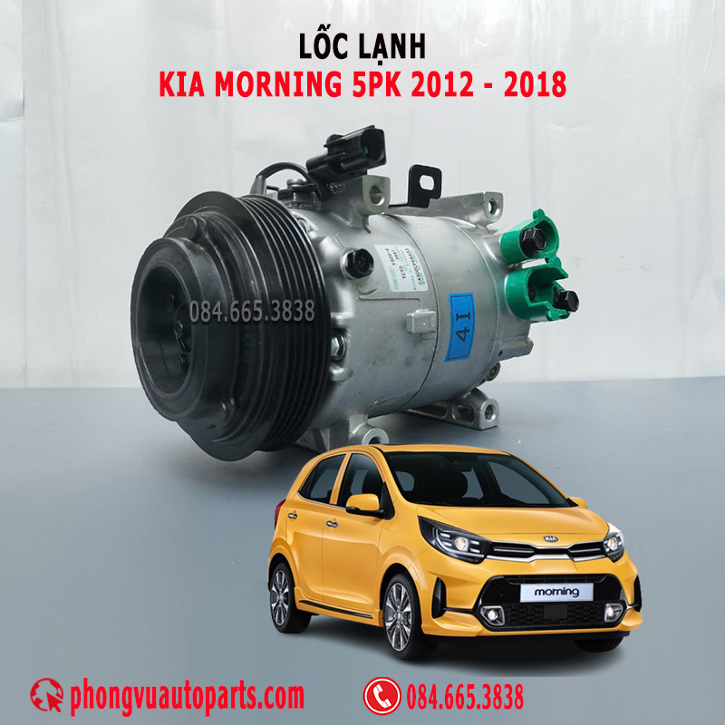Lốc Lạnh (Lốc Điều Hòa) Kia Morning 5PK 2012, 2013, 2014, 2015, 2016, 2017, 2018 | Mã Phụ Tùng: 97701-1Y500