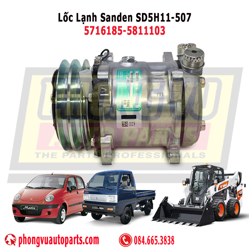 Lốc lạnh Sanden 507 SD5H11 5716185 5811103