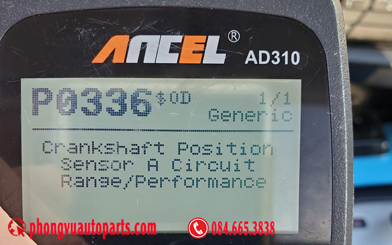 Mã lỗi P0336 - Crankshaft Position Sensor A Circuit Range/Performance
