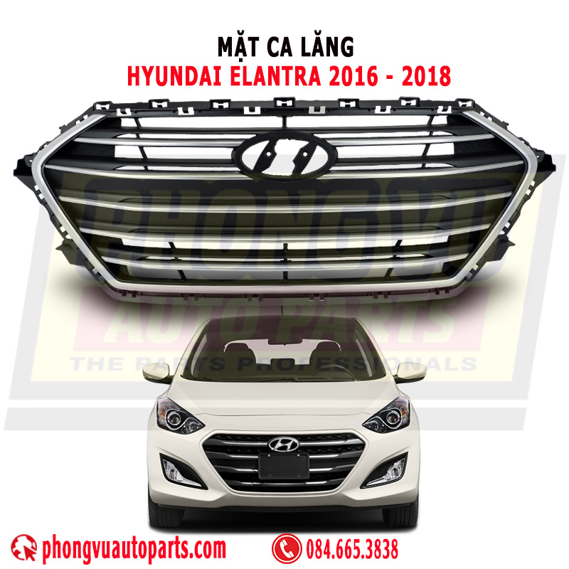 Mặt Ca Lăng (Lưới Tản Nhiệt) Hyundai Elantra 2016-2018 - Mã Phụ Tùng 86351F2000, 86350F2100