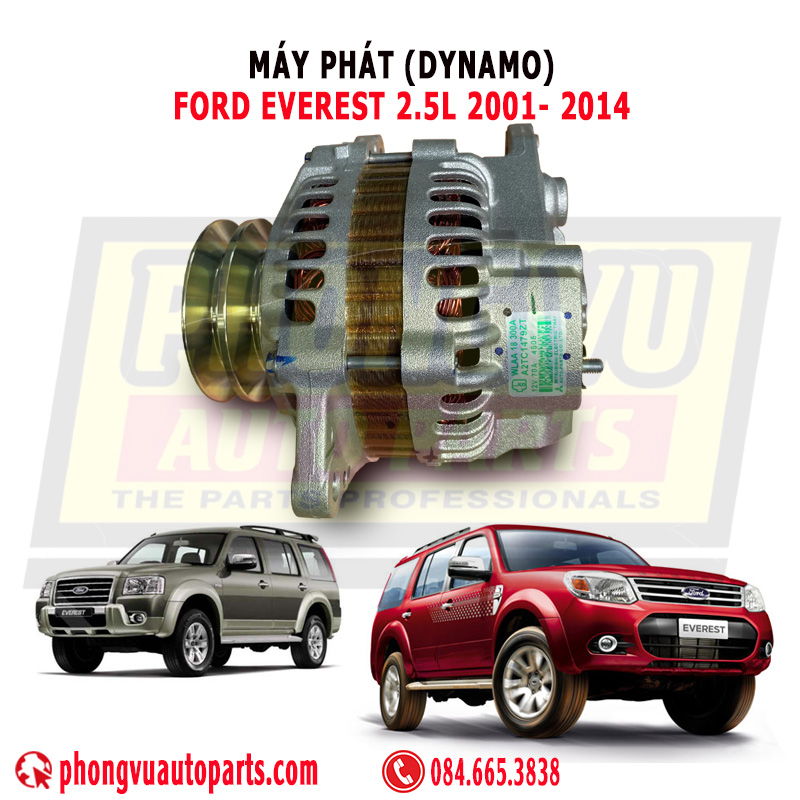 Máy Phát (Dynamo) Ford Everest 2.5L 2001-2014,  WL9118300, WL9118300A