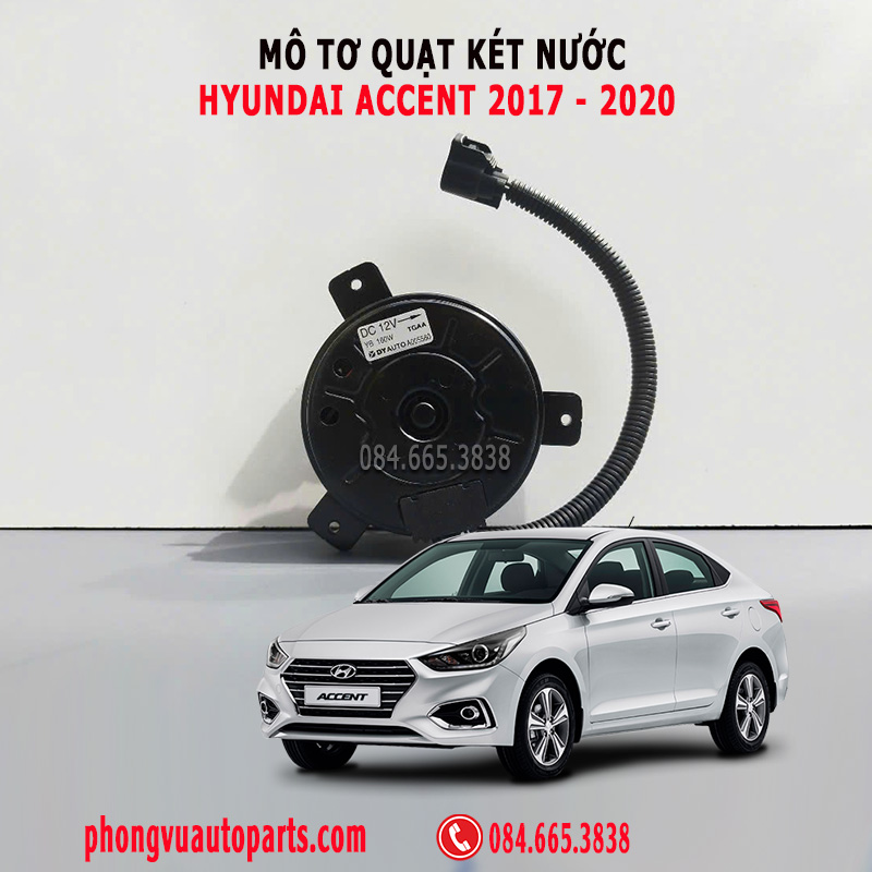 Mô Tơ (Motor) Quạt Két Nước Hyundai Accent 2017, 2018, 2019, 2020 | Mã Phụ Tùng: 25386-H8160