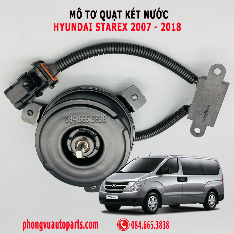 Mô Tơ (Motor) Quạt Két Nước Hyundai Grand Starex 2007, 2008, 2009, 2010, 2011, 2012, 2013, 2014, 2015, 2016, 2017, 2018 - Mã Phụ Tùng: 97786-4H0000