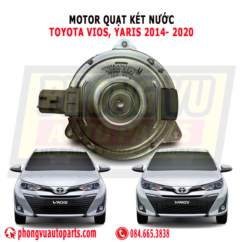 Motor Quạt Két Nước Toyota Vios Yaris 2014-2020 Mã 163630Y050