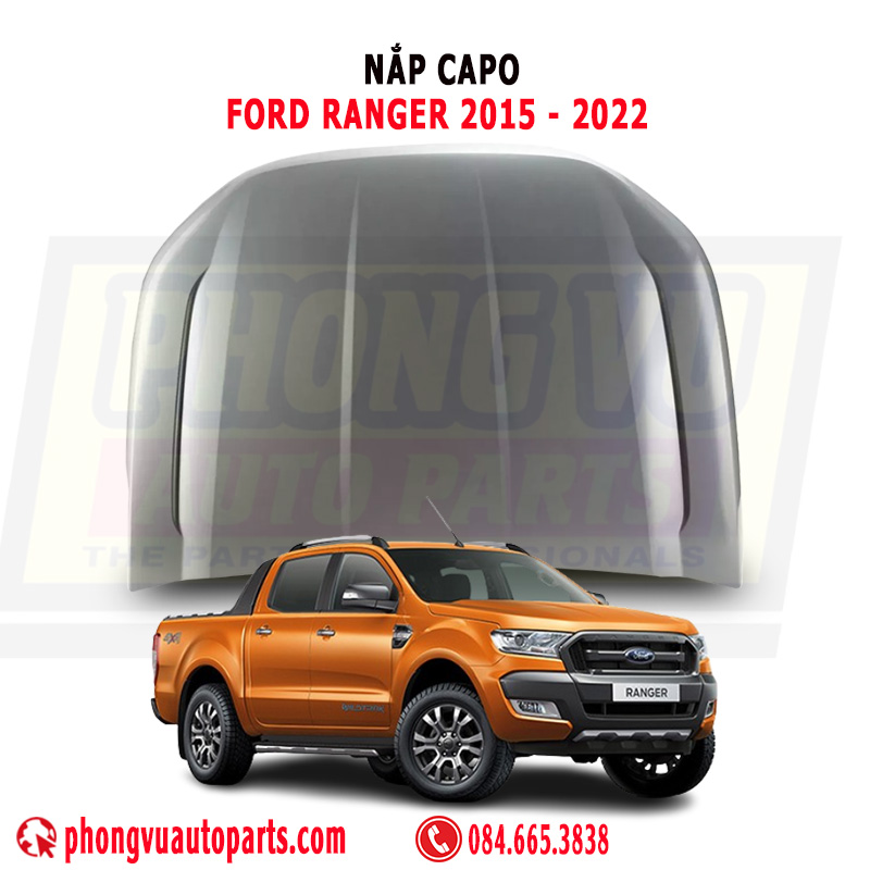 Nắp Capo Ford Ranger (2015-2022) - Mã EB3B-16601-AG, JB3Z-16612-B,  EB3B16601AG, JB3Z16612B