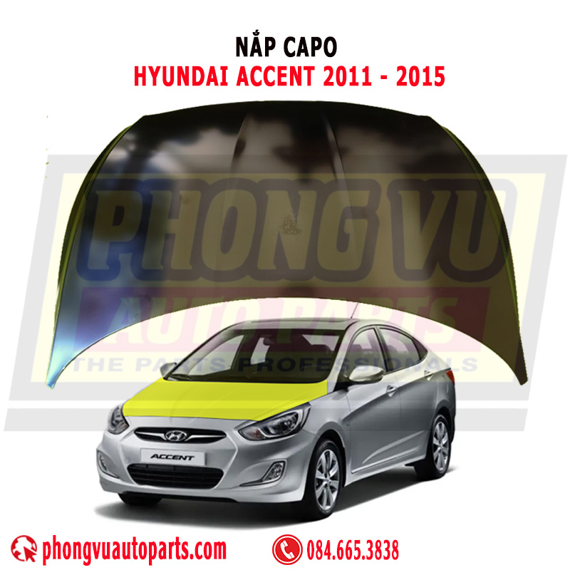 Nắp Capo Hyundai Accent 2011-2015 - Mã Phụ Tùng 66400-1R000