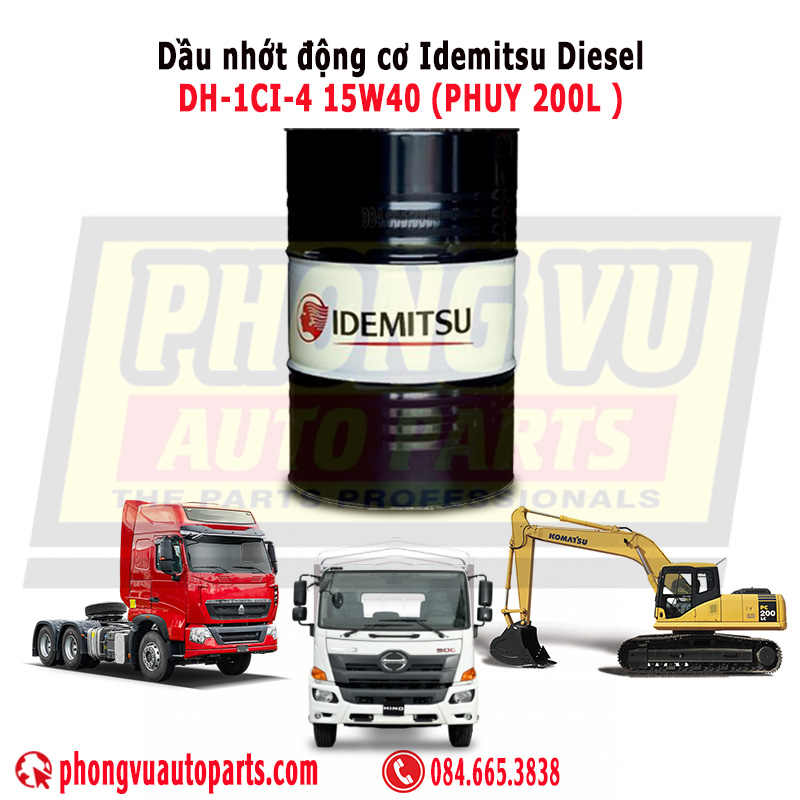Dầu Nhớt Idemitsu Diesel DH-1/CI-4 15W40 (Phuy 200L)