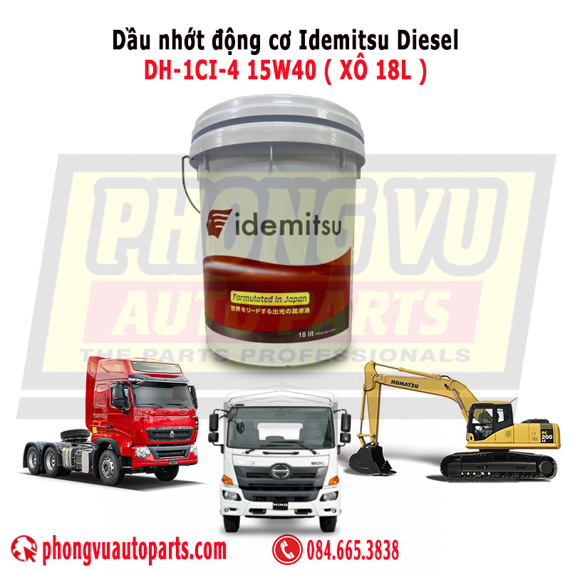 Dầu Nhớt Idemitsu Diesel DH-1/CI-4 15W40 (Xô 18L)