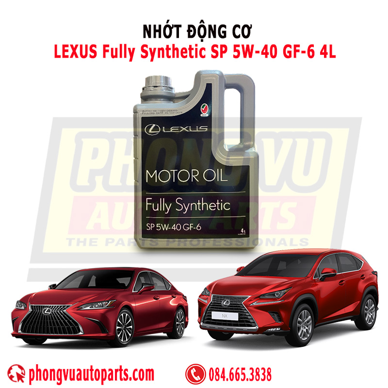 Nhớt Động Cơ Lexus Fully Synthetic SP 5W-40 GF-6 4L (Mã Sản Phẩm: MZ320807)