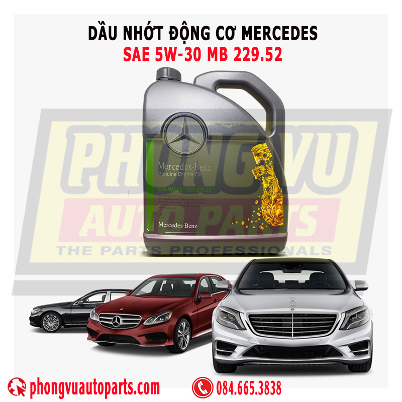 Dầu nhớt động cơ Mercedes-Benz MB 229.52 SAE 5W-30 5L chính hãng