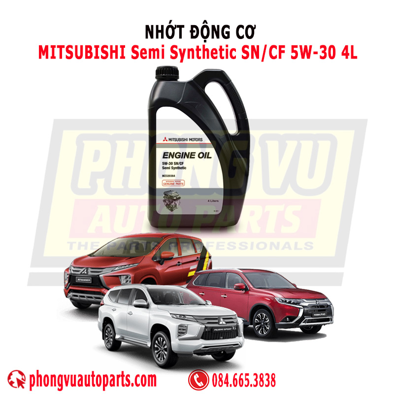 Nhớt Động Cơ Mitsubishi Semi Synthetic SN/CF 5W-30 4L (Mã Sản Phẩm: MZ320364)