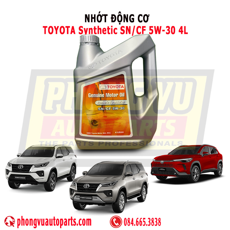 Nhớt Động Cơ Toyota Fully Synthetic SN/CF 5W-40 4L (Mã Sản Phẩm: SNCF5W404L)