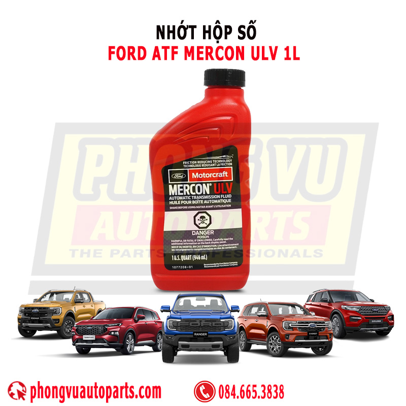 Nhớt Hộp Số Ford ATF Mercon ULV - Mã Phụ Tùng XT12QULV