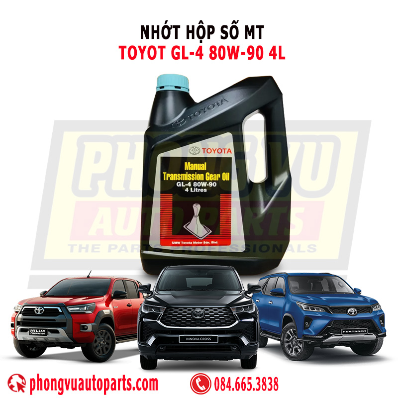 Nhớt Hộp Số Sàn Toyota GL-4 80W-90 4L (Mã Sản Phẩm: MTMGL480W904L)
