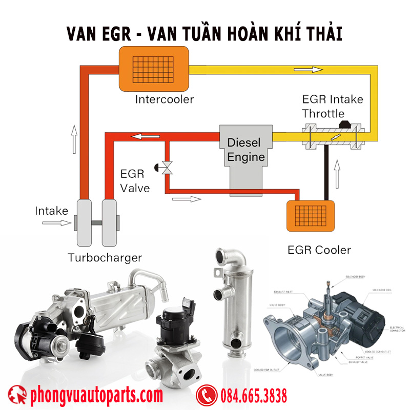 Van EGR (Exhaust Gas Recirculation), hay còn gọi là van tuần hoàn khí thải
