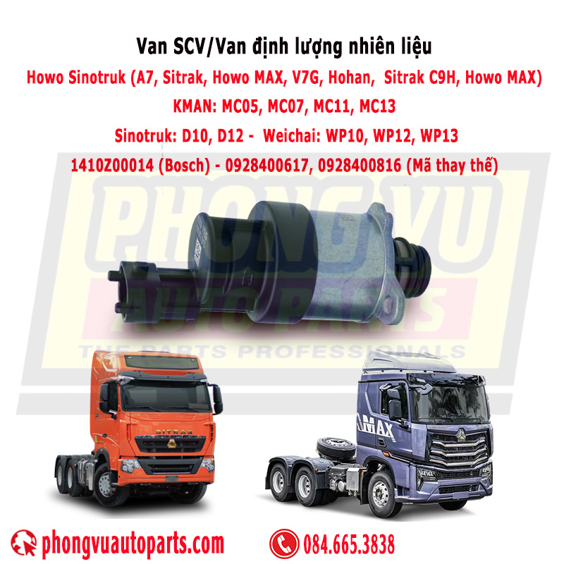 Van SCV Bosch 1410Z00014 – Van Điều Lượng Nhiên Liệu Cho Howo Sinotruk