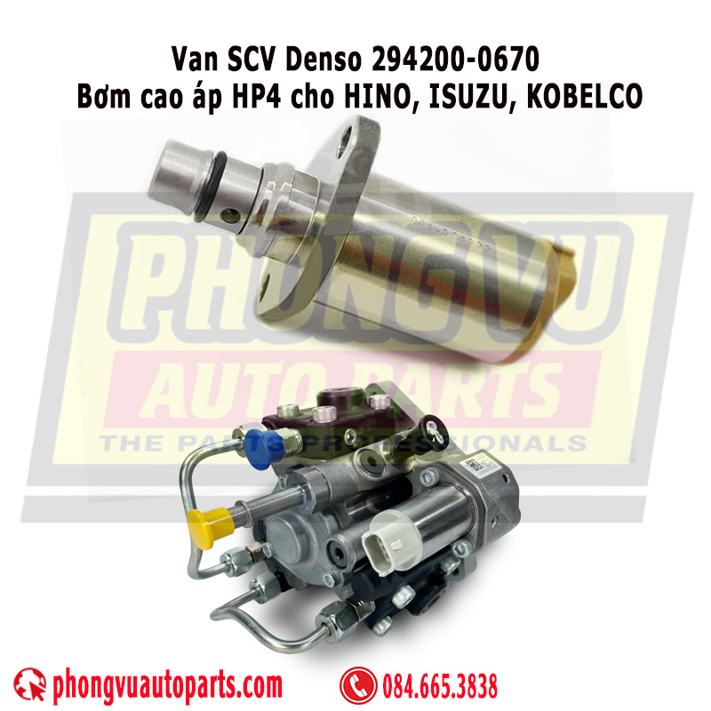 SCV Denso 294200-0670 – Van điều áp bơm cao áp HP4 cho Hino, Isuzu, Kobelco