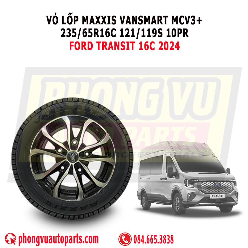 Vỏ Lốp Xe Ford Transit 2024-2025 Maxxis VanSmart MCV3+ 235/65R16C 121/119S 10PR