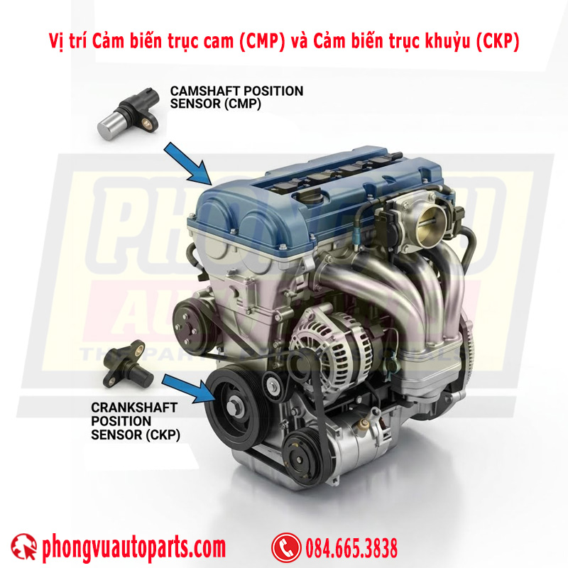 Phân biệt Cảm biến trục cam (CMP) và Cảm biến trục khuỷu (CKP)